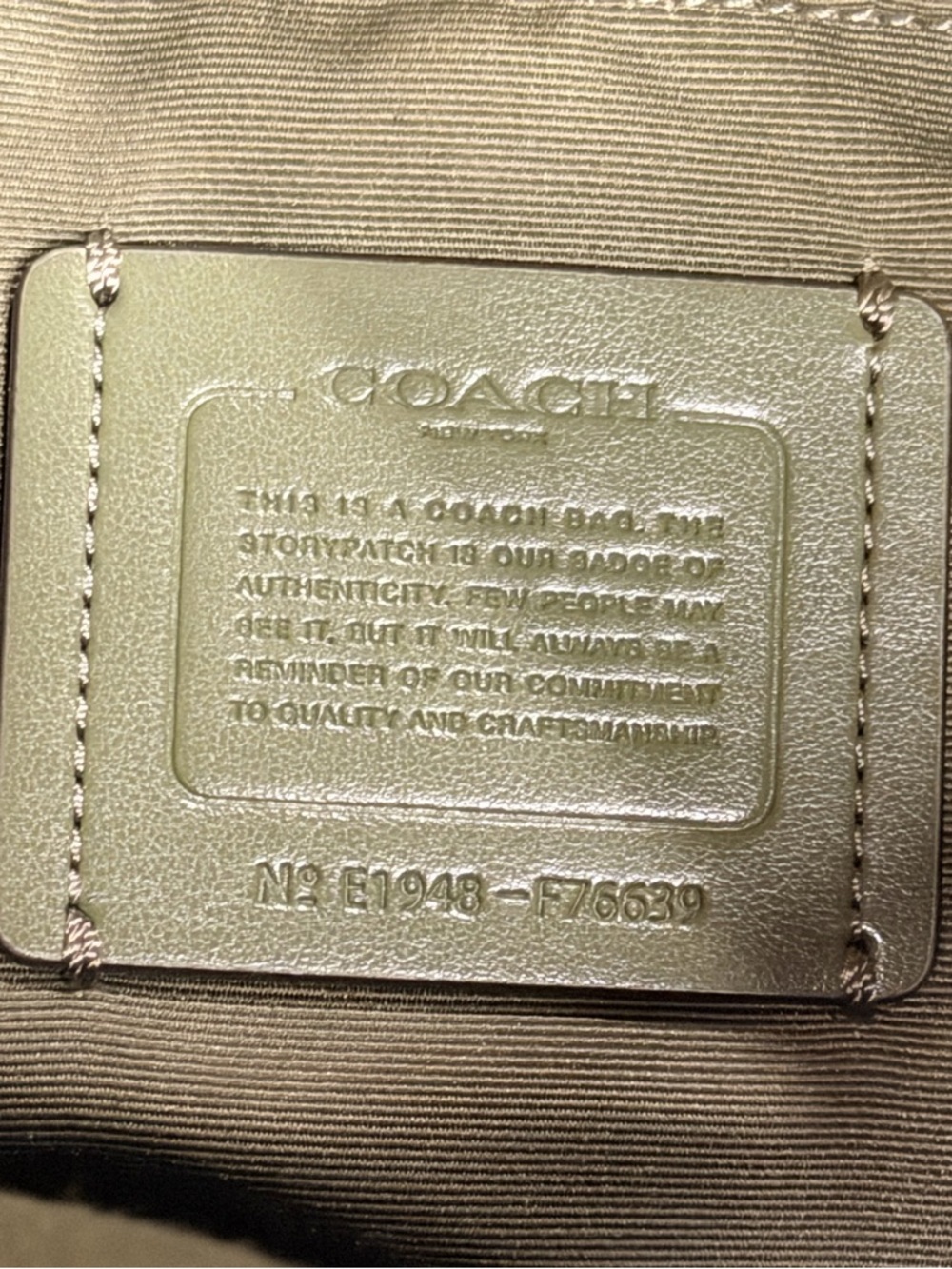 Coach Military Green Gold Emma Satchel Signature Leather Style F76639 - Picture 11 of 12